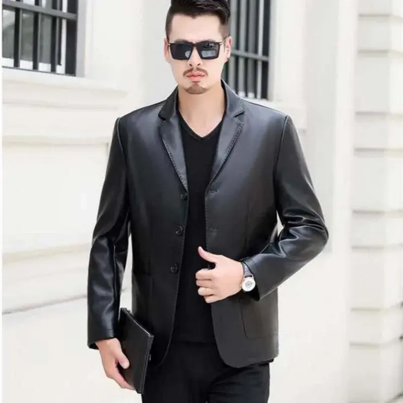 Single Breasted Black Men's Suit Jackets Coat Plus Big Size Male Blazer Oversize Spring Clothes Simple High Quality Elegant 2024