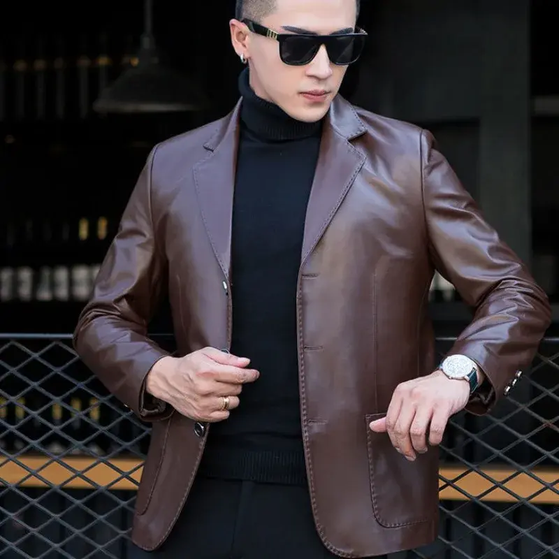 Single Breasted Black Men's Suit Jackets Coat Plus Big Size Male Blazer Oversize Spring Clothes Simple High Quality Elegant 2024