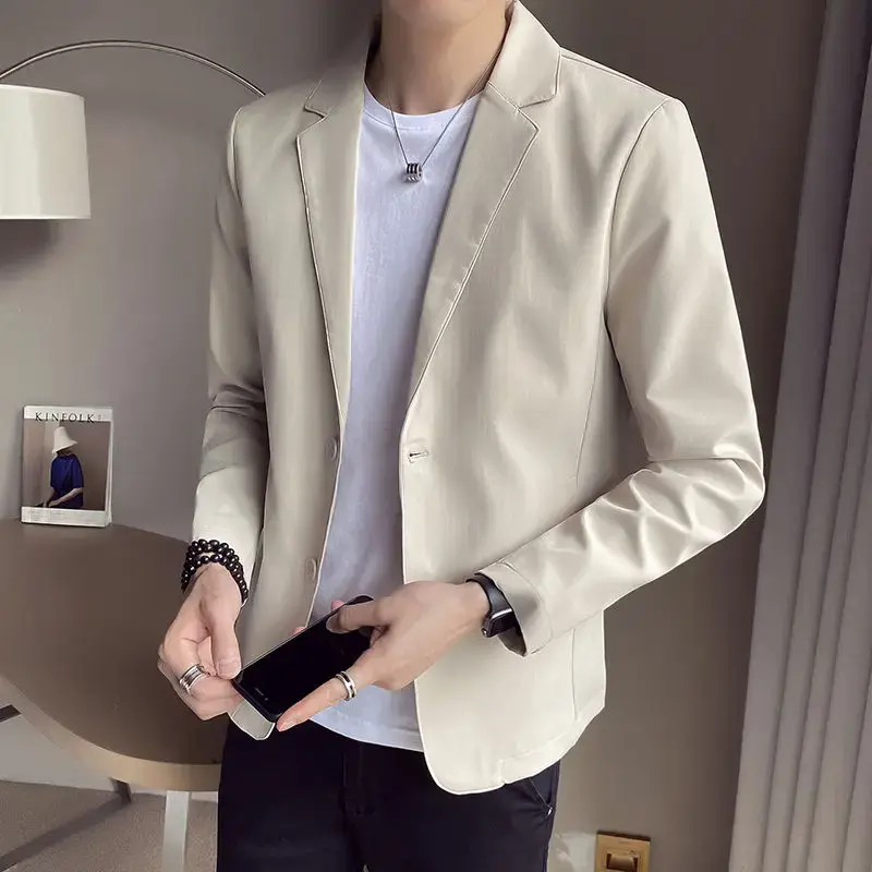 Pop Short Jacket For Men Single Breasted Man Suits And Blazers Black Cropped Fashion Youthful Emo Coats Classic Original New