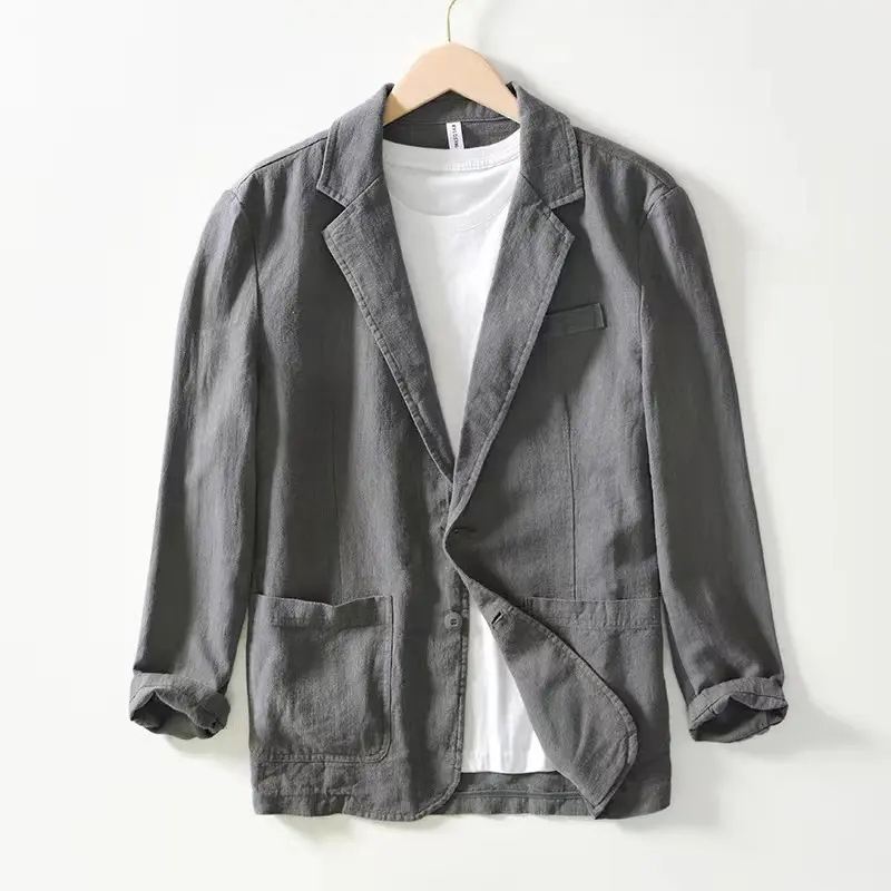 Men Blazers Turn Down Collar Suits Casual Blazer Single Breasted Jackets Long Sleeve Outerwear Cardigan Pockets Solid Button