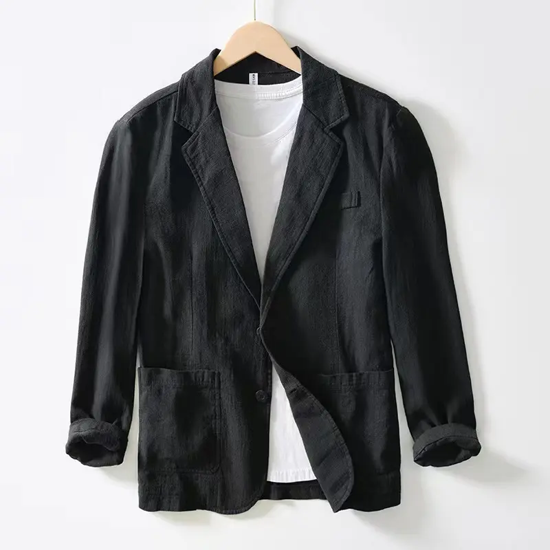 Men Blazers Turn Down Collar Suits Casual Blazer Single Breasted Jackets Long Sleeve Outerwear Cardigan Pockets Solid Button