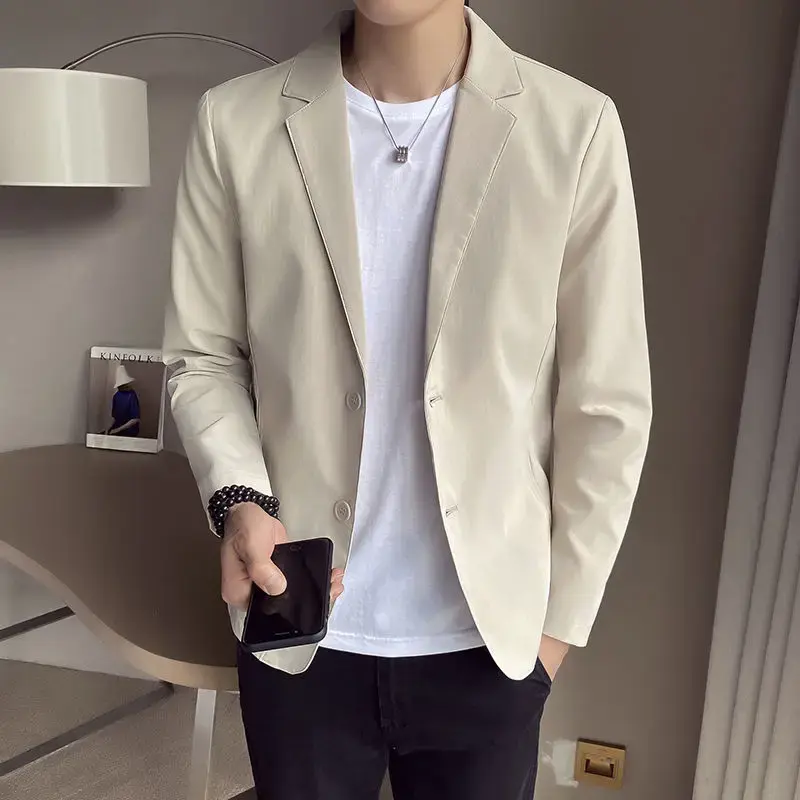 Pop Short Jacket For Men Single Breasted Man Suits And Blazers Black Cropped Fashion Youthful Emo Coats Classic Original New