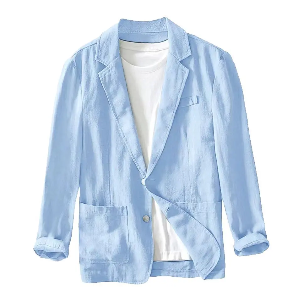Men Blazers Turn Down Collar Suits Casual Blazer Single Breasted Jackets Long Sleeve Outerwear Cardigan Pockets Solid Button