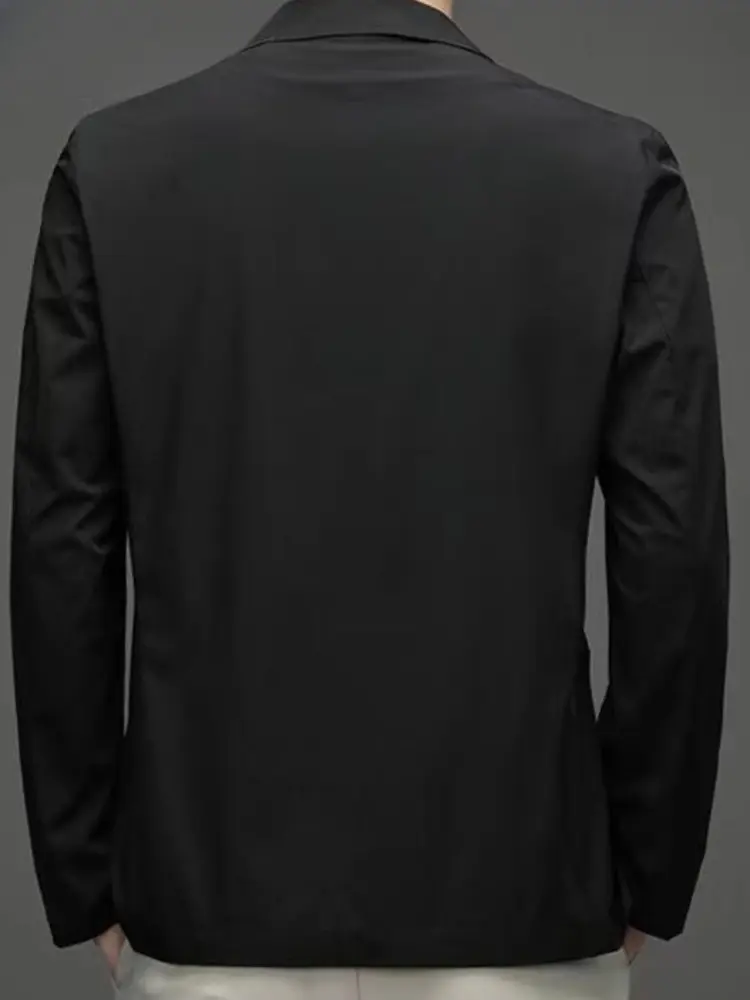 Men's Suit Jackets Oversize Summer Single Breasted Coat Plus Big Size Black Simple Male Blazer New in Spring Clothes Casual 2024