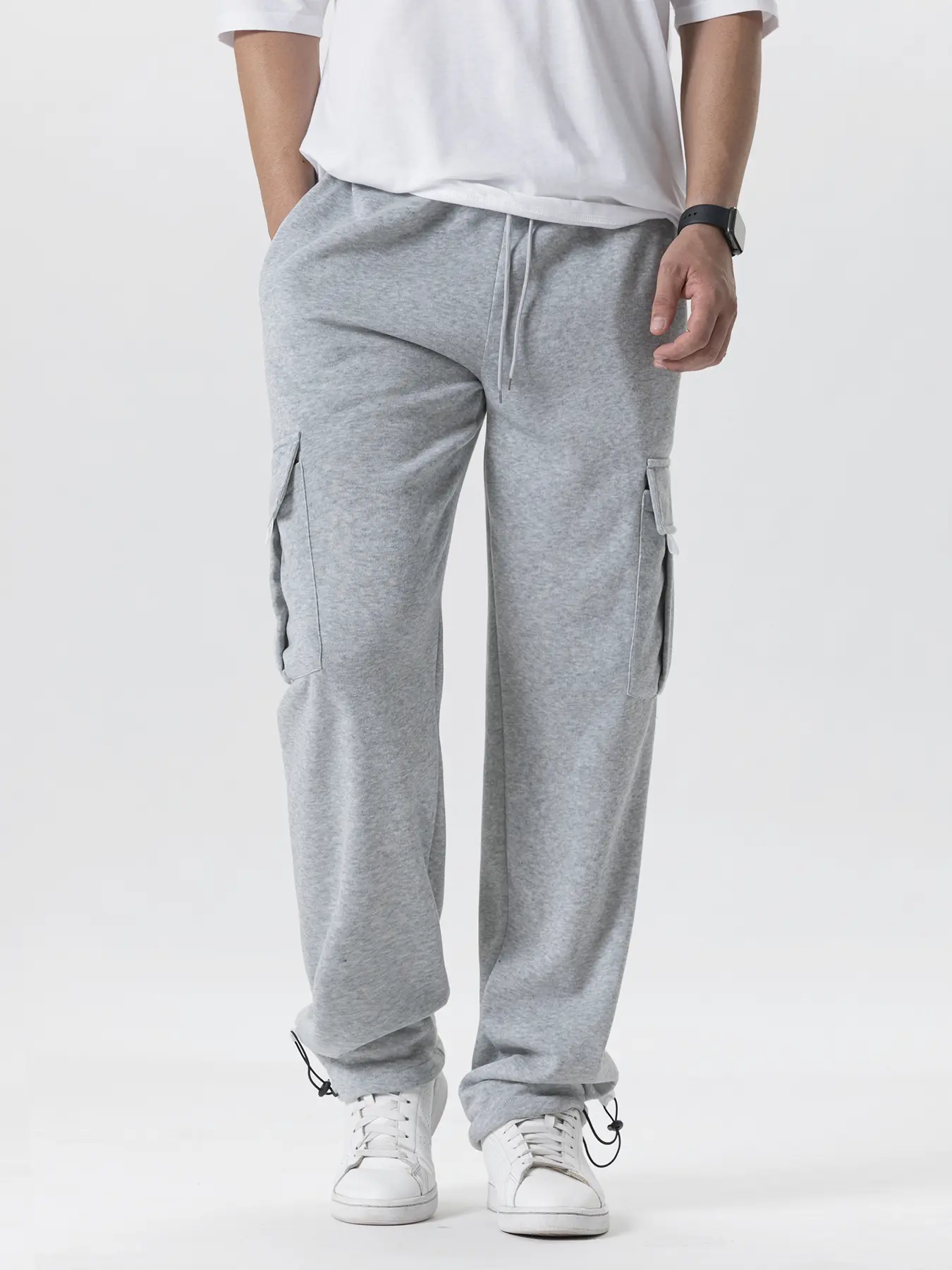 Men's Joggers Pants Loose Drawstring Long Pants Men Multi-pocket Sweatpants Casual Cargo Trousers For Men Fitness Running Pants