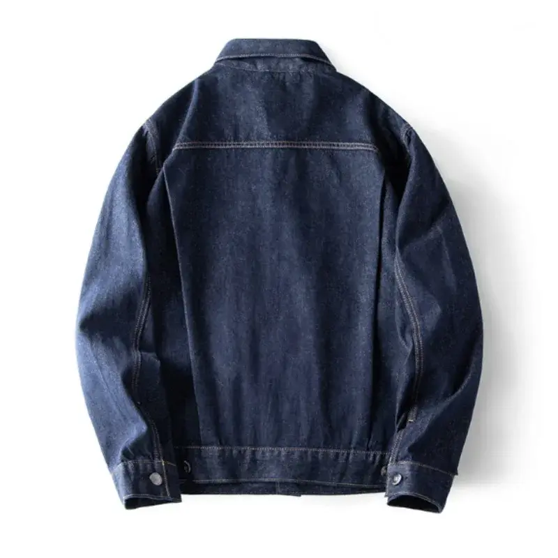 Spring Autumn men's fashion Europe and the United States street  jacket High quality cotton solid color handsome denim jacket