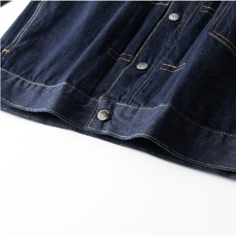 Spring Autumn men's fashion Europe and the United States street  jacket High quality cotton solid color handsome denim jacket