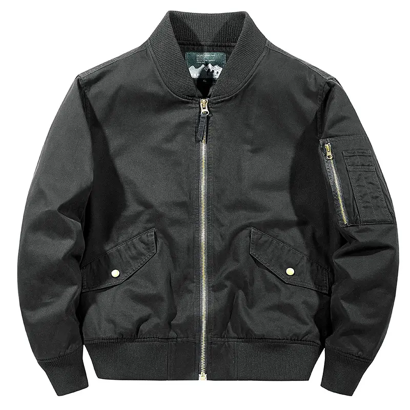 Men's Bomber Zipper Jacket Casual Men Streetwear Pilot Biker Coats Men Retro Outdoor Windbreaker Baseball Jackets Mens Clothing
