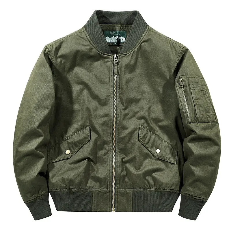 Men's Bomber Zipper Jacket Casual Men Streetwear Pilot Biker Coats Men Retro Outdoor Windbreaker Baseball Jackets Mens Clothing