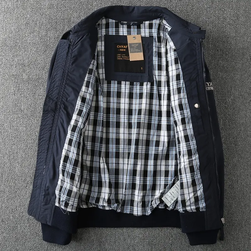 Spring Casual Solid Fashion Slim Bomber Jacket Men Overcoat Baseball Jackets Male Autumn Business Classics Outwear Coats