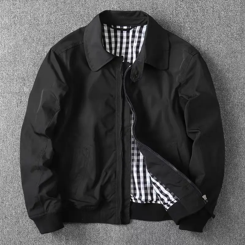 Spring Casual Solid Fashion Slim Bomber Jacket Men Overcoat Baseball Jackets Male Autumn Business Classics Outwear Coats