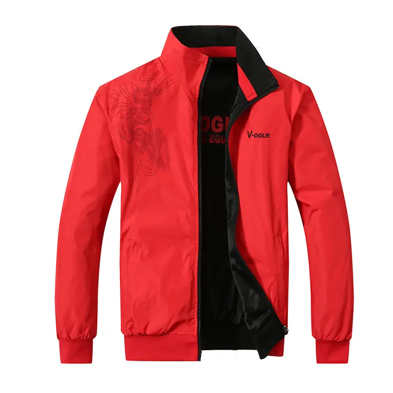 Men's Bomber Jackets Casual Outwear Mens Double-Sided Windbreaker Sports Coats Fashion Male Stand Collar Pilot Jackets Clothing