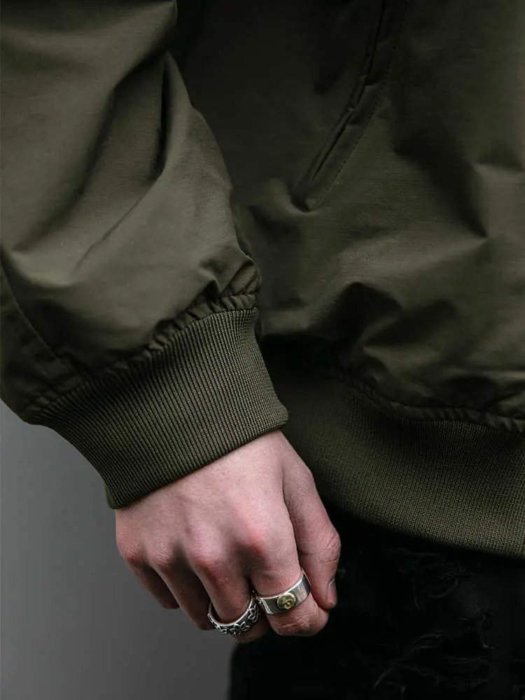 Mens Japanese Korean Style Bomber Jacket Trendy Baseball Collar Short Workwear Coat Spring Autumn Outdoor Fashion Casual Jacket