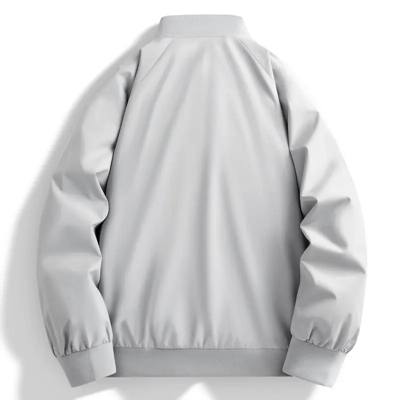 Spring Autumn Men's Casual Jackets Windproof Bomber Jacket Solid Color Stand Collar Fashion Baseball Outerwear Coat Plus Size