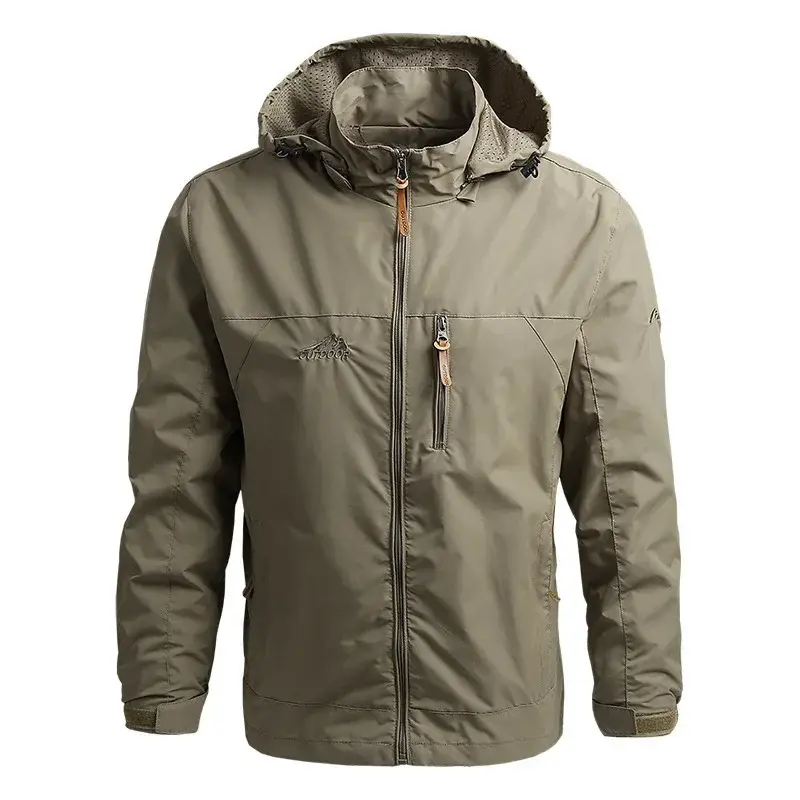 Casual Windbreaker Mens Autumn Hooded Jackets Fishing Hiking Coat Waterproof Camping Field Jacket Baseball Outerwear Man Clothes