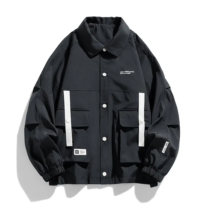 Loose Oversize Men Stand Collar Jacket Coat Climb Spring Autumn Casual Sport Streetwear Waterproof Windproof Windbreaker Outdoor