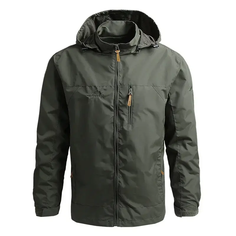 Casual Windbreaker Mens Autumn Hooded Jackets Fishing Hiking Coat Waterproof Camping Field Jacket Baseball Outerwear Man Clothes