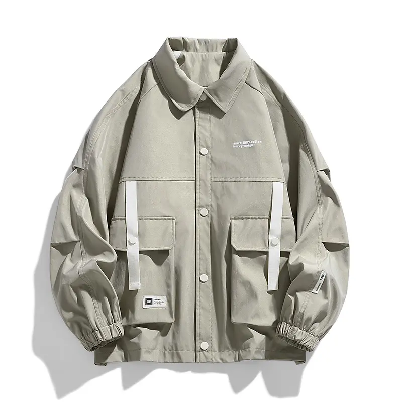 Loose Oversize Men Stand Collar Jacket Coat Climb Spring Autumn Casual Sport Streetwear Waterproof Windproof Windbreaker Outdoor