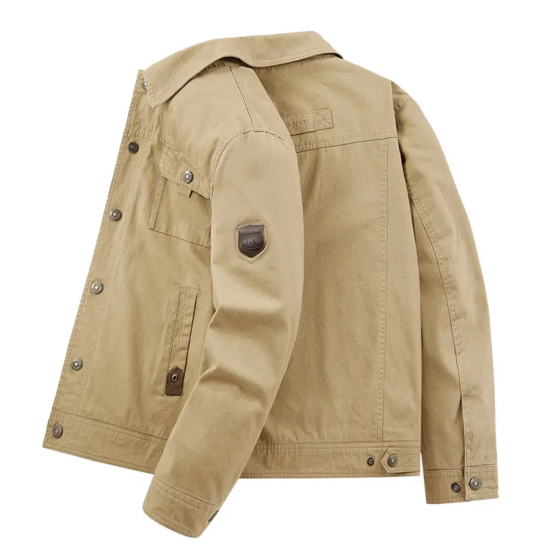 Spring Autumn Men's Cotton Jackets Trendy Men's Fashion Outerwear Windbreaker Coats Men Turn-Down Collar Tactical Jackets 5XL