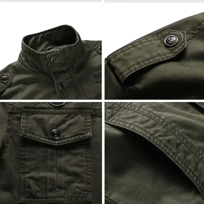 Men Work Jacket Spring and Autumn 2024 New Solid Color Retro Embroidery Outdoor Camping Windproof Coat Men Slim Fit windbreaker