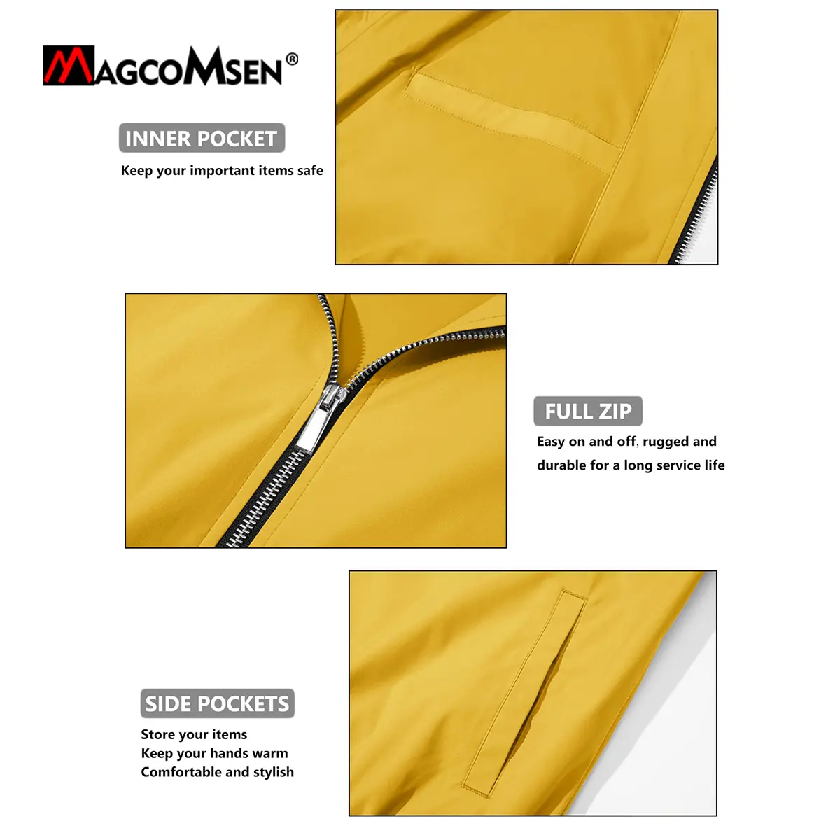 MAGCOMSEN Men‘s Aviator Jacket Lightweight Full Zip Stylish Casual Jackets Spring Windbreaker Coat Travle Work Jackets
