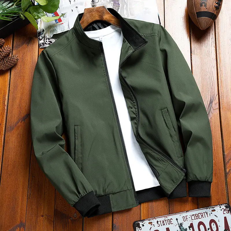 Spring Autumn Men's Lightweight Jacket Leisure Business Coats for Male Stand Collar Windbreaker Thin Bomber Jackets Clothing
