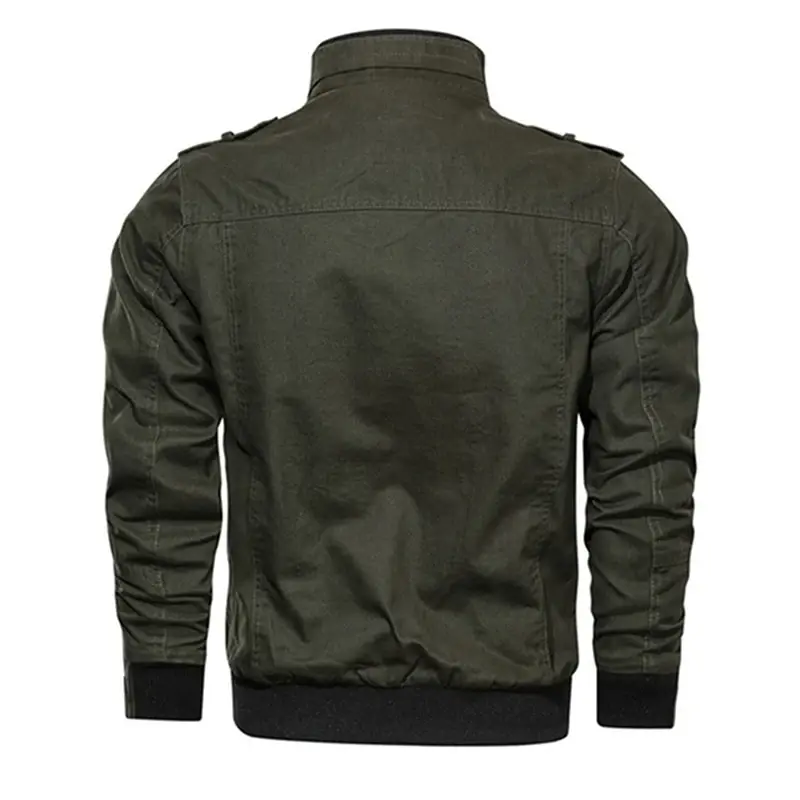 2023 new Pilot Bomber Jacket Coats Mens Cotton Cargo Jackets With Zipper Pockets Retro Casual Work Jacket Male Clothing Outwear