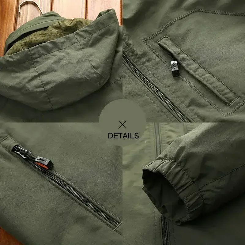 Loose Windbreaker Autumn New Casual Jacket Hiking Camping Jackets Waterproof Hooded Tactics Military Jacket Men's Outdoor Coat