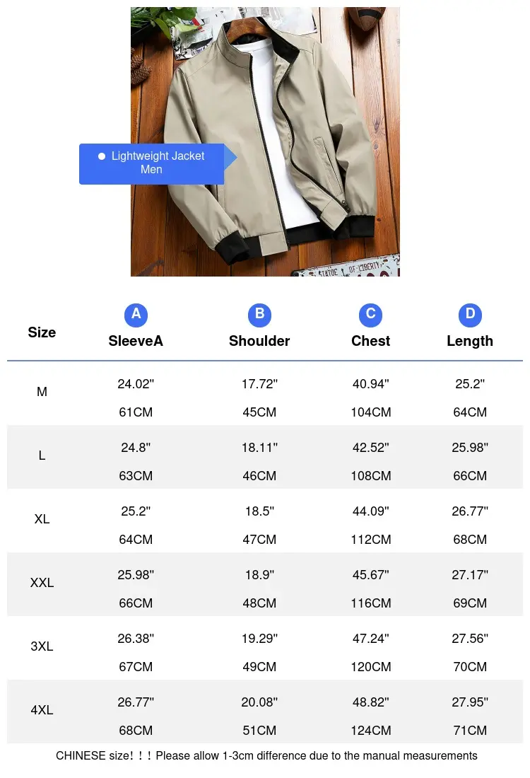 Spring Autumn Men's Lightweight Jacket Leisure Business Coats for Male Stand Collar Windbreaker Thin Bomber Jackets Clothing