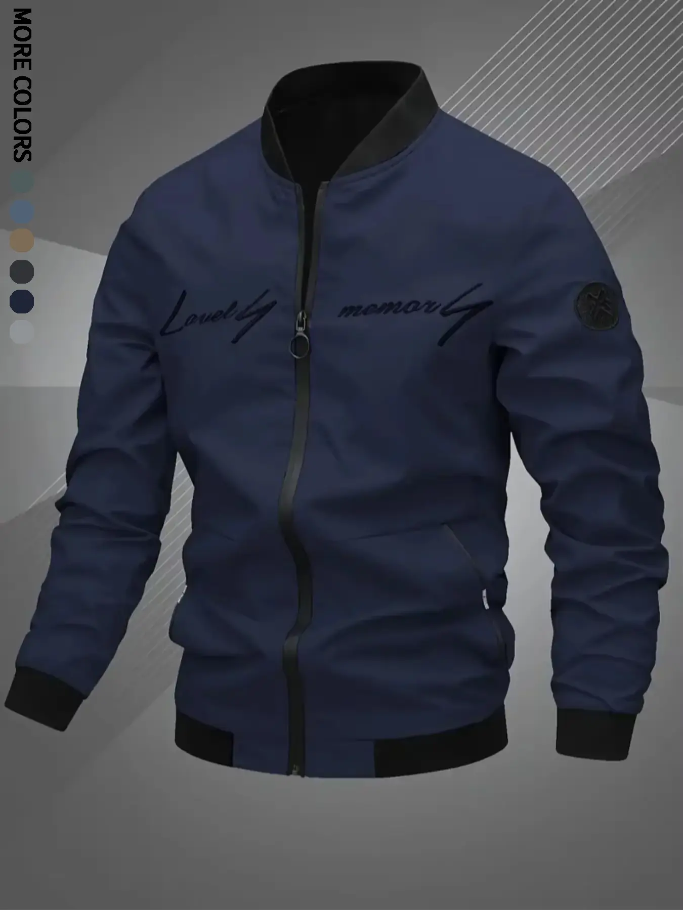 Men's windproof jacket, outdoor mountaineering and camping, multi-scene application, letter embroidery, bomber jacket