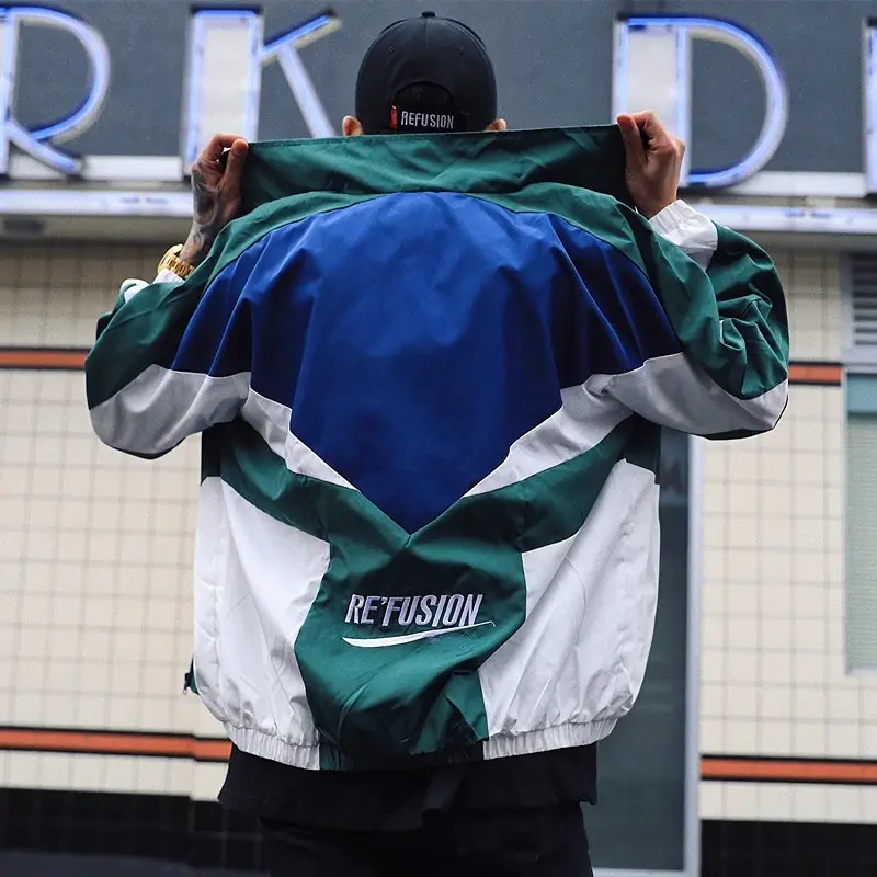 Varsity Jacket Men Street Wear Patchwork Embroidery Bomber Jacket Zipper Coat Women Couple College Style