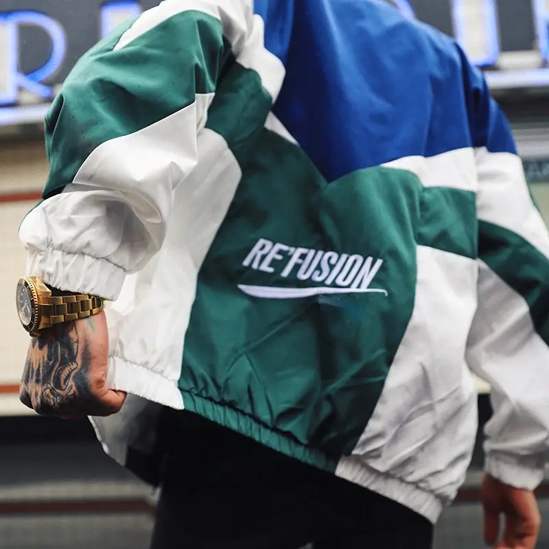 Varsity Jacket Men Street Wear Patchwork Embroidery Bomber Jacket Zipper Coat Women Couple College Style