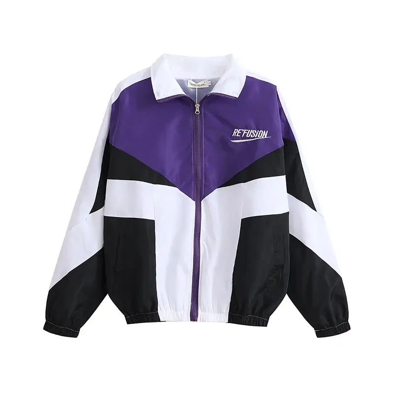 Varsity Jacket Men Street Wear Patchwork Embroidery Bomber Jacket Zipper Coat Women Couple College Style
