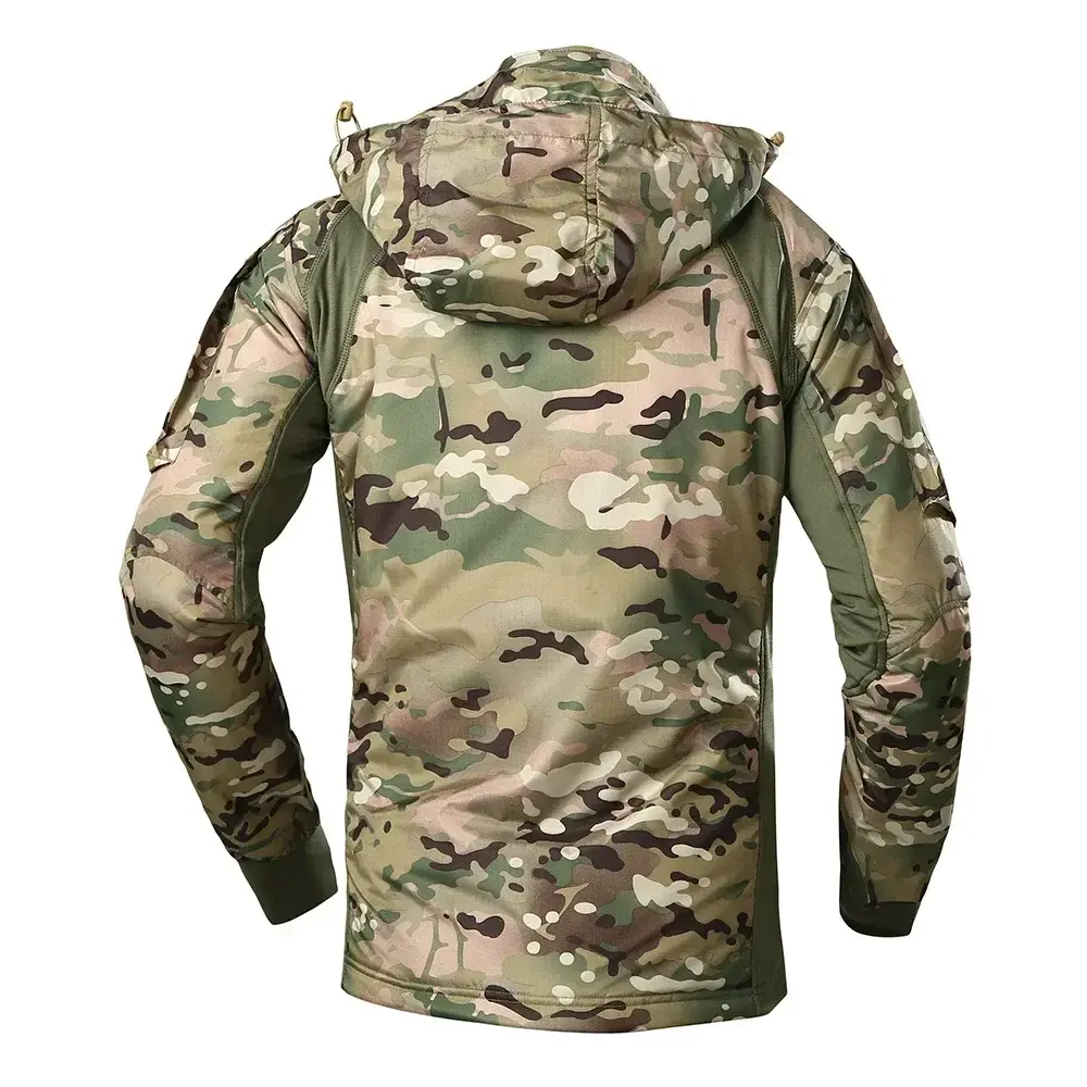 Men's Tactical Jackets Men Warm Windbreaker CP Bomber Lightweight Hooded Cycling Camo Hooded Coat Thick Hunting Clothes