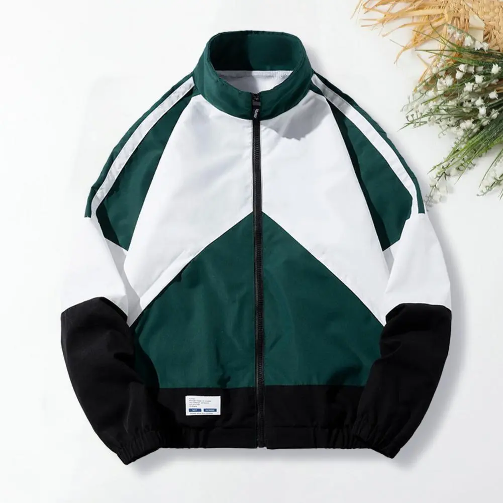 Hip Hop Varsity Jacket Men High Street Patchwork Color Block Windbreaker Coats Autumn Thin Fashion College Jackets Bomber Jacket