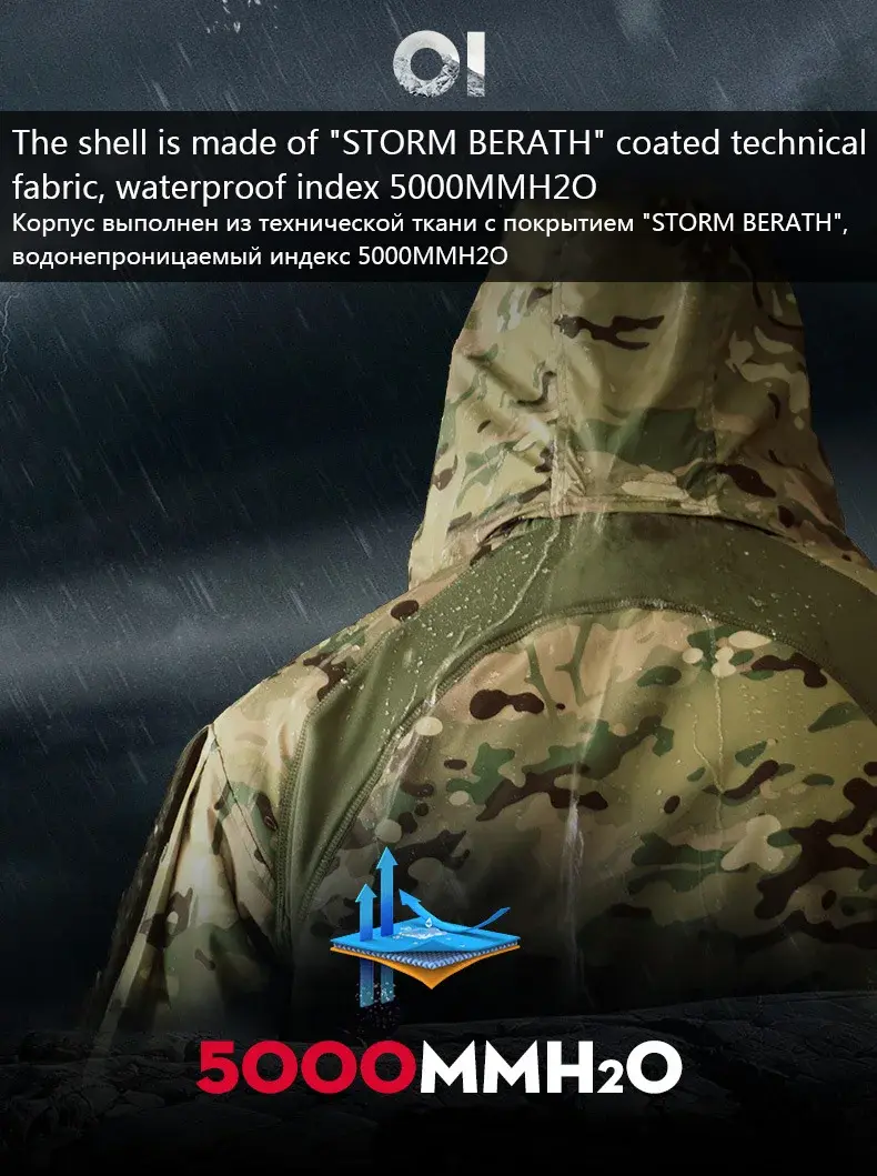 Men's Tactical Jackets Men Warm Windbreaker CP Bomber Lightweight Hooded Cycling Camo Hooded Coat Thick Hunting Clothes