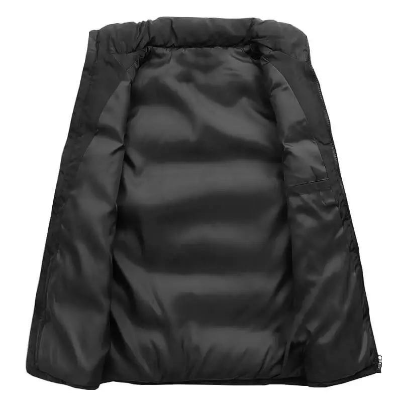 Customized Mens Vest Jacket Warm Sleeveless Jackets Winter Zipper Coat Autumn Stand-up Collar Casual Waistcoat Brand Clothing