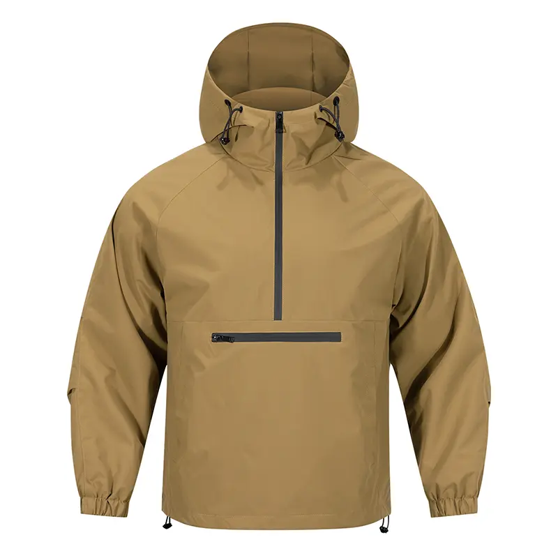 Men's hooded jacket - Spring and Autumn hoodie - American street trend pullover. Sports Outdoor Half Collar Windbreaker&