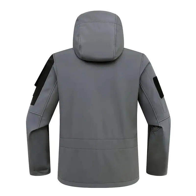 Men Lurker Shark Skin Soft Shell Tactical Jacket Waterproof Fleece Hooded Coat Hunt Clothes Outdoor New Solid Pocket Jacket Men