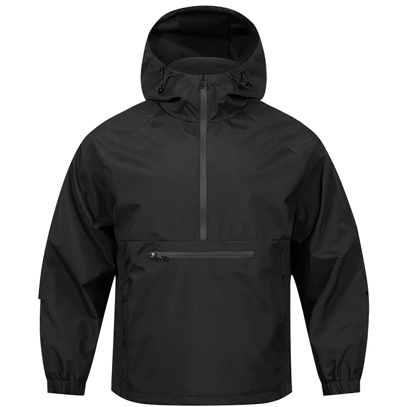 Men's hooded jacket - Spring and Autumn hoodie - American street trend pullover. Sports Outdoor Half Collar Windbreaker&