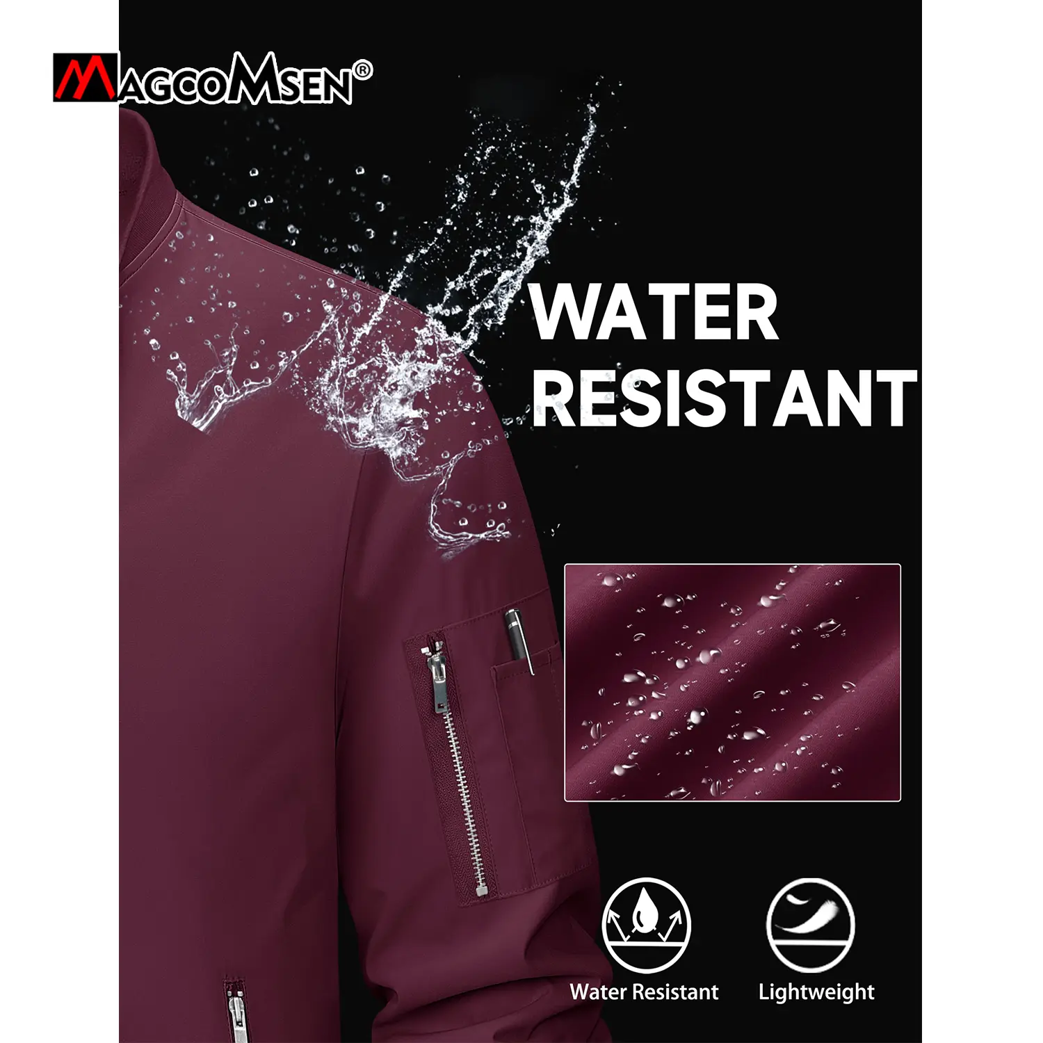 MAGCOMSEN Mens Lightweight Bomber Jackets Spring Autumn Casual Jacket Waterproof Windproof Aviator Jackets Coat Male Windbreaker