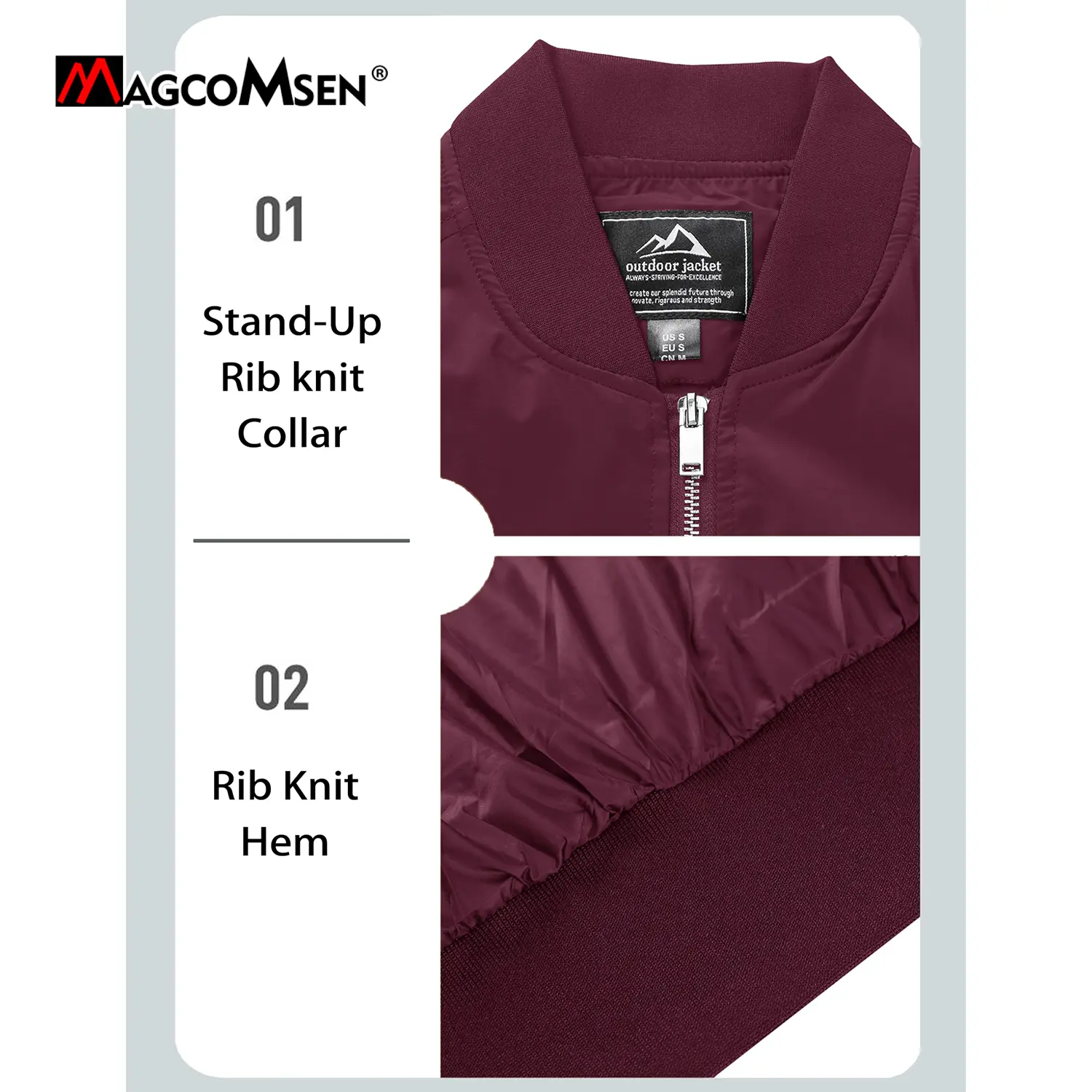 MAGCOMSEN Mens Lightweight Bomber Jackets Spring Autumn Casual Jacket Waterproof Windproof Aviator Jackets Coat Male Windbreaker