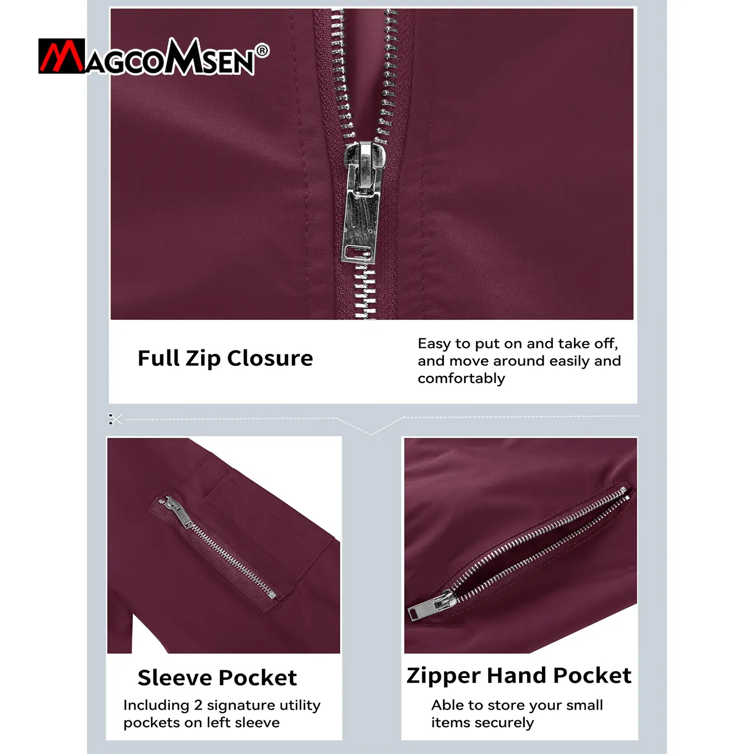 MAGCOMSEN Mens Lightweight Bomber Jackets Spring Autumn Casual Jacket Waterproof Windproof Aviator Jackets Coat Male Windbreaker