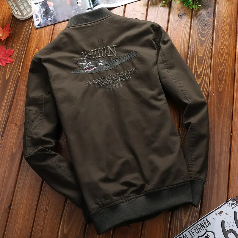 Spring and Autumn Outdoor Stand up Collar Jacket American Retro Loose Wear resistant Cotton Work Clothes MA1 Pilot Jacket