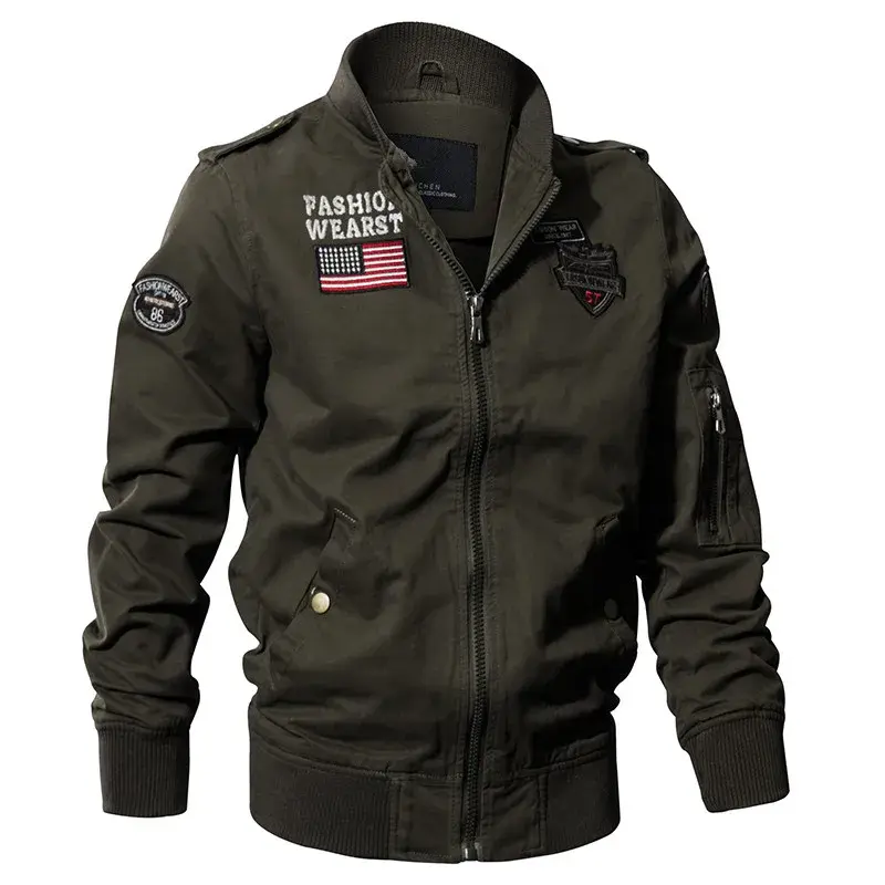 New Spring Military Style Pilot Jacket Multi-pocket Men Tactical Flight Jacket Autumn US Air Force Motorcycle Outwear Cotton