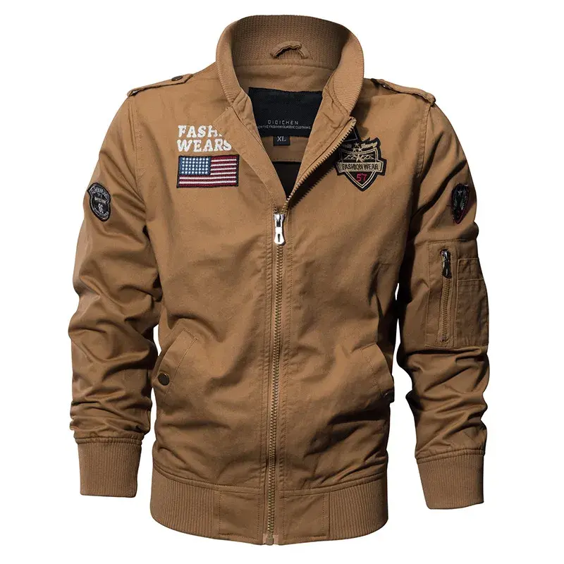 New Spring Military Style Pilot Jacket Multi-pocket Men Tactical Flight Jacket Autumn US Air Force Motorcycle Outwear Cotton