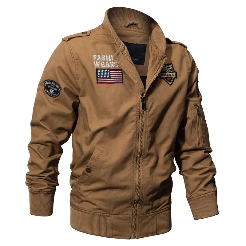 New Spring Military Style Pilot Jacket Multi-pocket Men Tactical Flight Jacket Autumn US Air Force Motorcycle Outwear Cotton