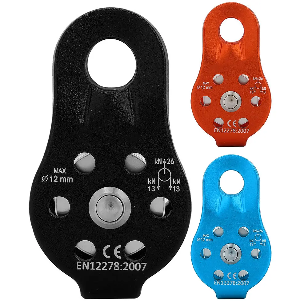 26KN Aluminium Alloy Heavy Duty Single Swivel Rope Pulley Block for 12mm Rope Climbing Pulley Wheel Single Swivel Pulley Pulley