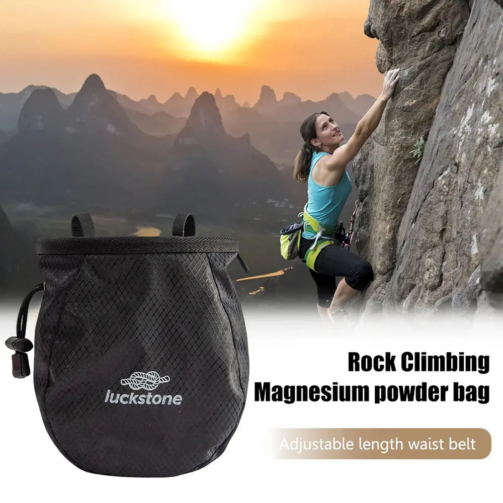 Waterproof Chalk Bag Adjustable Storage Climbing Magnesium Powder Bag for Hiking Climbing Weightlifting Anti-slip Powder Bag