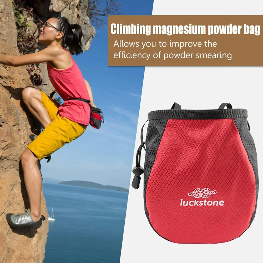 Waterproof Chalk Bag Adjustable Storage Climbing Magnesium Powder Bag for Hiking Climbing Weightlifting Anti-slip Powder Bag